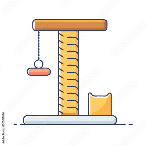 cat scratching post icon, cat scratching post vector illustration-simple illustration of cat scratching post, perfect for cat scratching post logos and icons