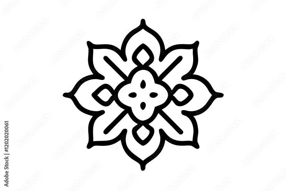 Geometric Mandala Line Art Vector Design on White background-vector Illastration. Geometric Mandala Line Art Vector Design on White background-vector Illastration.