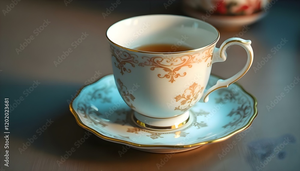 Fototapeta premium a cup of tea sitting on top of a saucer