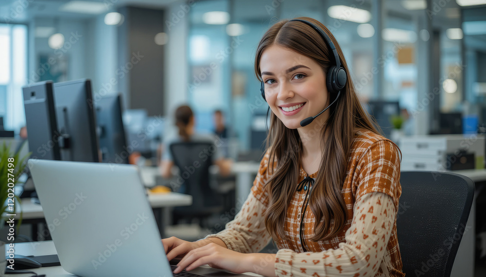 Call center, telemarketing and customer service with a business woman working in an office and consulting on a headset. Call center, telemarketing and customer service with a business woman working in an office and consulting on a headset.
