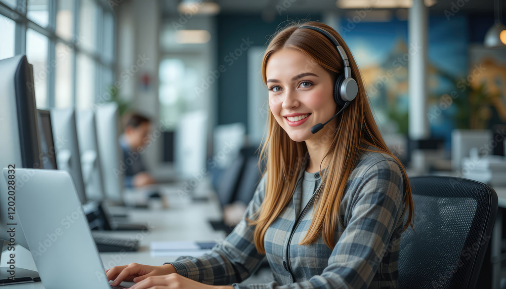 Call center, telemarketing and customer service with a business woman working in an office and consulting on a headset. Call center, telemarketing and customer service with a business woman working in an office and consulting on a headset.