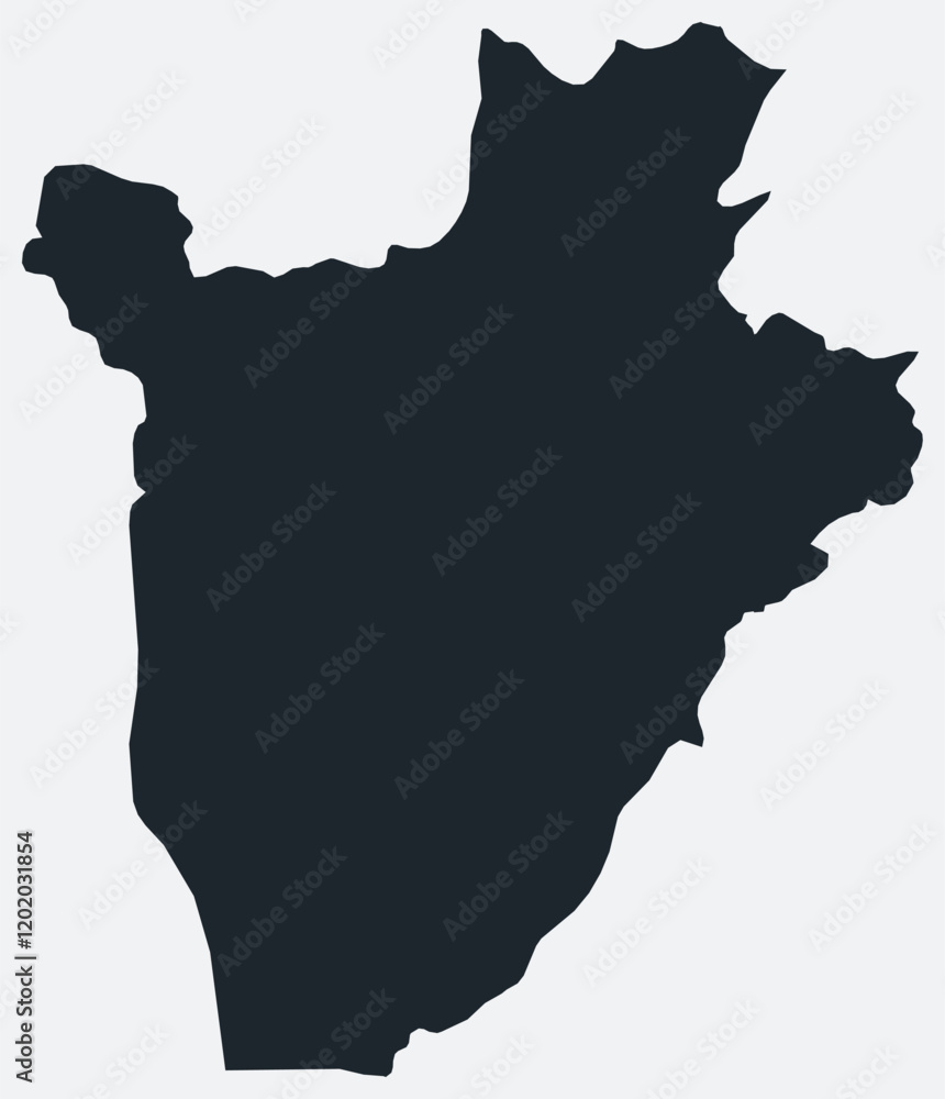 Burundi map. Just a simple border map. Shape of the country. Flat blank Burundi outline. Vector boundary illustration. Burundi map. Just a simple border map. Shape of the country. Flat blank Burundi outline. Vector boundary illustration.
