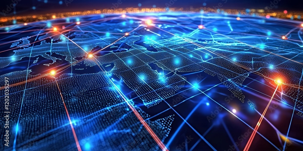 Obraz premium Perfect for visualizing data transfer and business information networks.