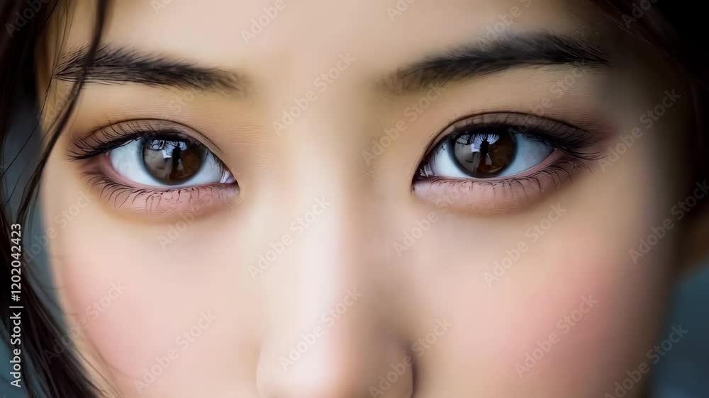 close up portrait of young beautiful asian woman