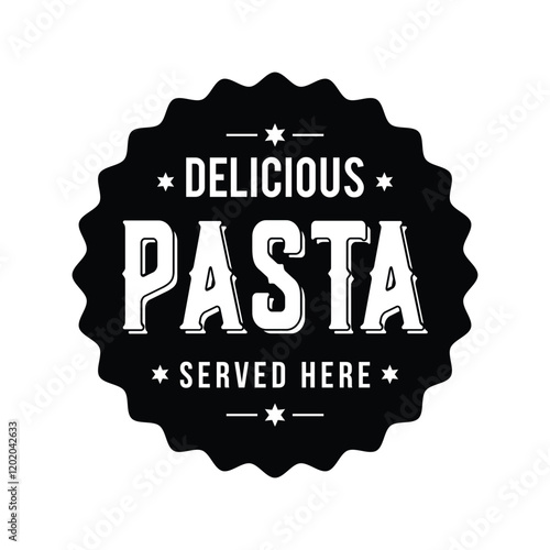 Delicious pasta vintage stamp logo