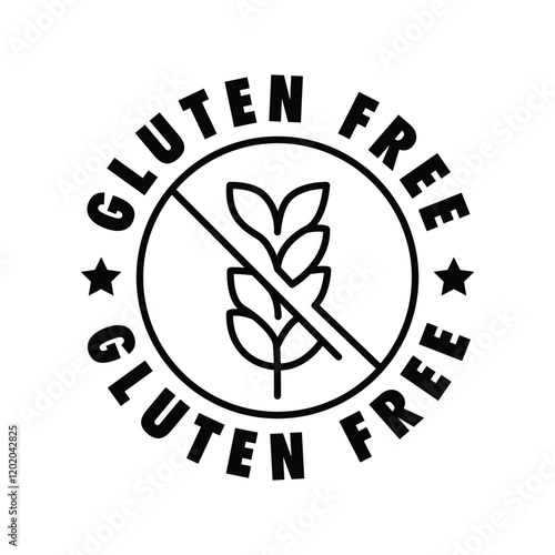 Gluten-free label, stamp logo design