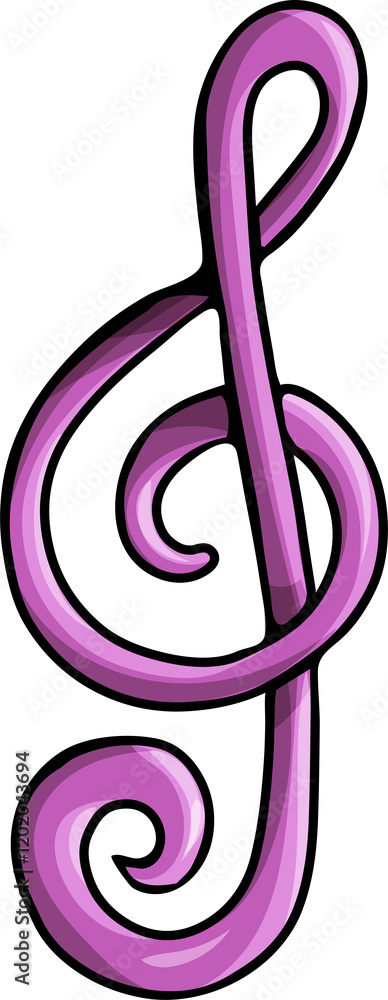 Obraz premium treble clef cartoon doodle icon