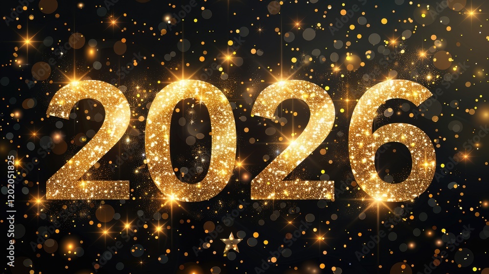 Upcoming New Year celebration highlights with sparkling 2026 in the background Upcoming New Year celebration highlights with sparkling 2026 in the background