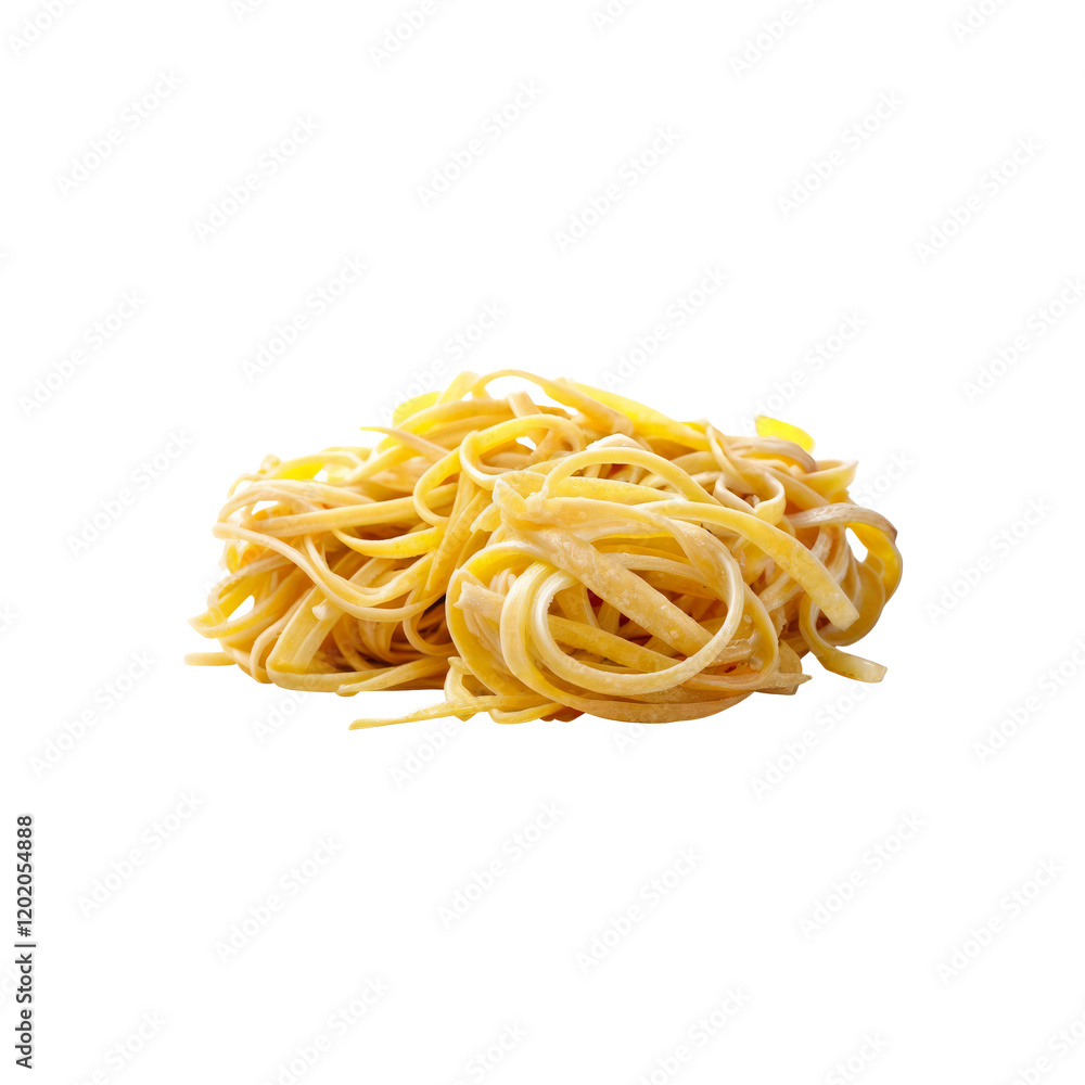 Golden Fettuccine: A heap of golden fettuccine pasta, capturing its fresh, delicate texture and enticing culinary appeal, ready to be transformed into a flavorful dish. Golden Fettuccine: A heap of golden fettuccine pasta, capturing its fresh, delicate texture and enticing culinary appeal, ready to be transformed into a flavorful dish.