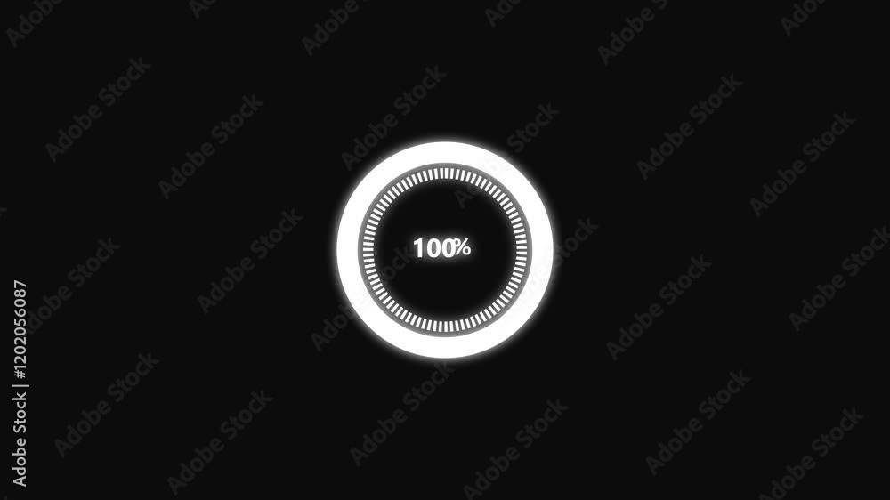 Digital White colors loading vertical bar animation on black background