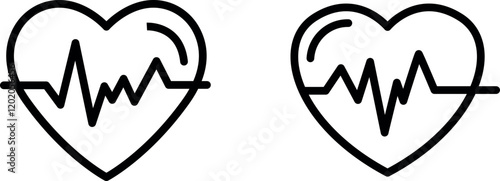 "Heart Pulse Line Icon - Symbolizing Health, Vitality, and Medical Care"