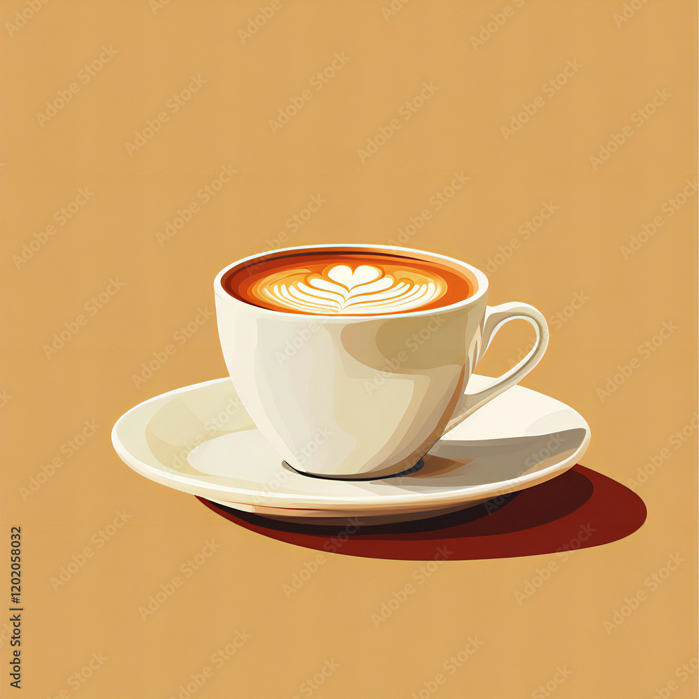 A cup of coffee with a heart design on a saucer placed on a table A cup of coffee with a heart design on a saucer placed on a table