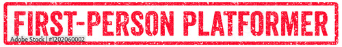 First Person Platformer Stamp Transparent Seal, Red Grunge First Person Platformer Word Rubber Stamp Seal