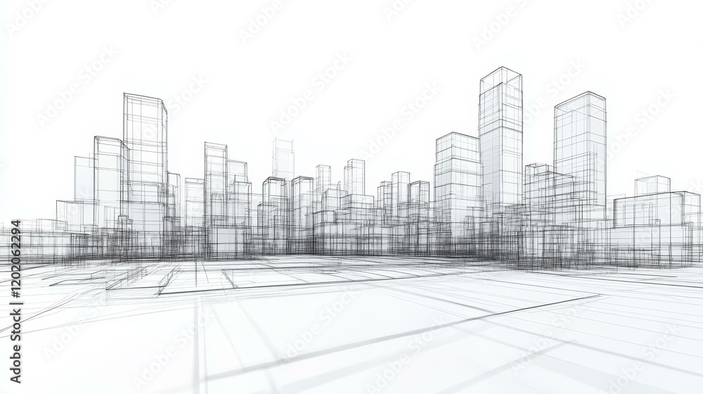 Obraz premium Architectural Design of a Futuristic City Skyline