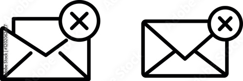  "Wrong Mail Vector Icon for Incorrect Email Notifications, Undelivered Messages, and Error Alerts"