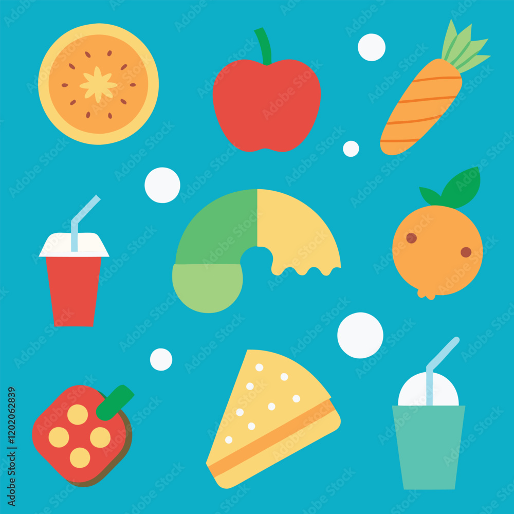 Naklejka premium set of icons for food