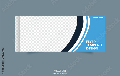 Modern Wave Banners business banner design with blue wave background. Flyer  photo