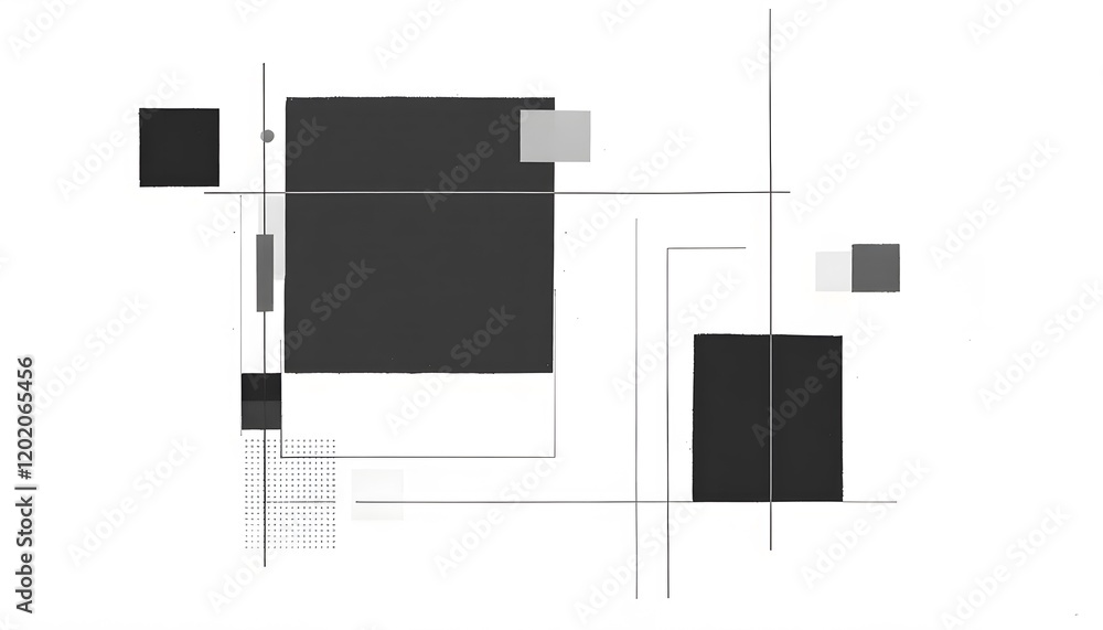 Abstract Geometric Black and White Art Print Abstract Geometric Black and White Art Print