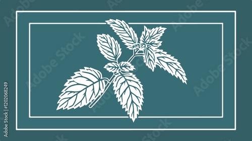 Catnip Catswort Catmint Leaf Vector Icon Flat Design photo