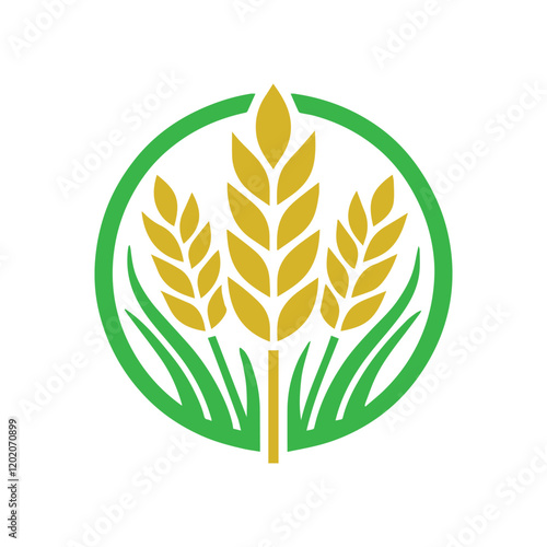 organic wheat grain icon. Vector wheat logo design