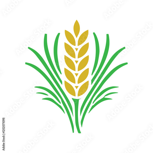 organic wheat grain icon. Vector wheat logo design
