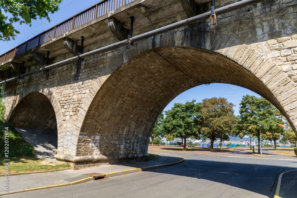 Fototapeta premium Hendaye, Pyrenees-Atlantique, France. Road to the beach