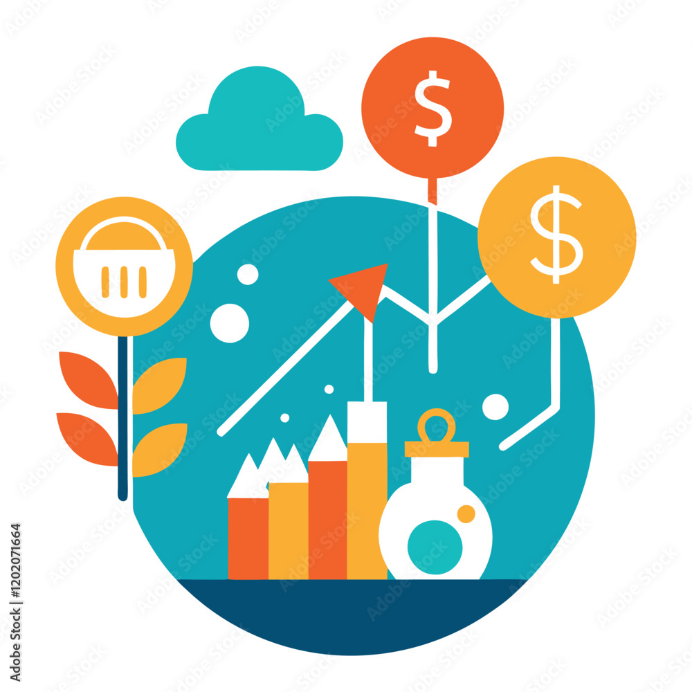 business graph with money business graph with money