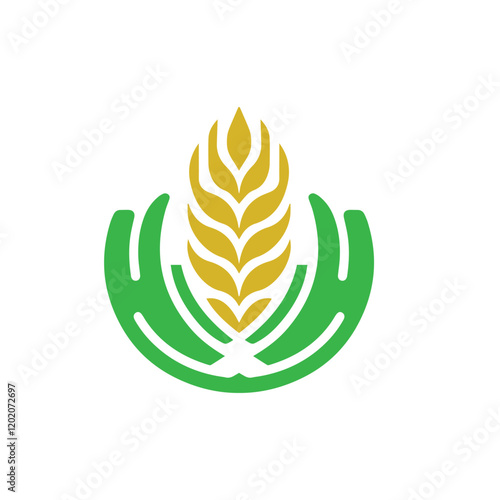 organic wheat grain icon. Vector wheat logo design
