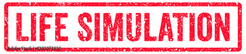 Life Simulation Stamp Transparent Seal, Red Grunge Life Simulation Word Rubber Stamp Seal