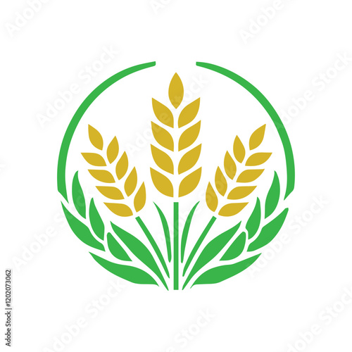 organic wheat grain icon. Vector wheat logo design