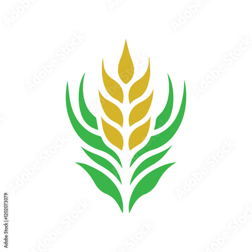 organic wheat grain icon. Vector wheat logo design