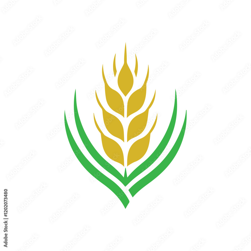 organic wheat grain icon. Vector wheat logo design organic wheat grain icon. Vector wheat logo design