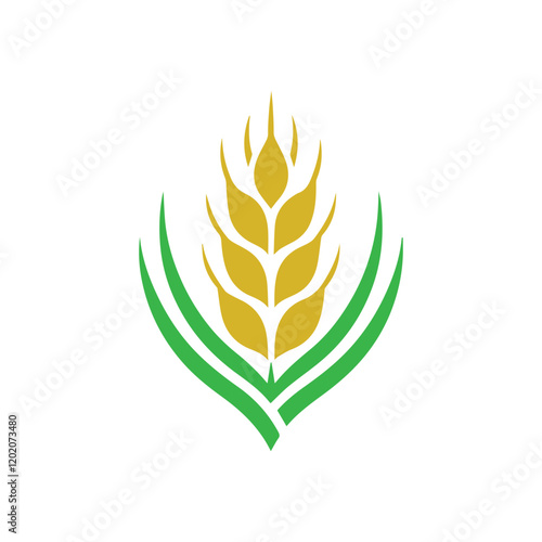 organic wheat grain icon. Vector wheat logo design