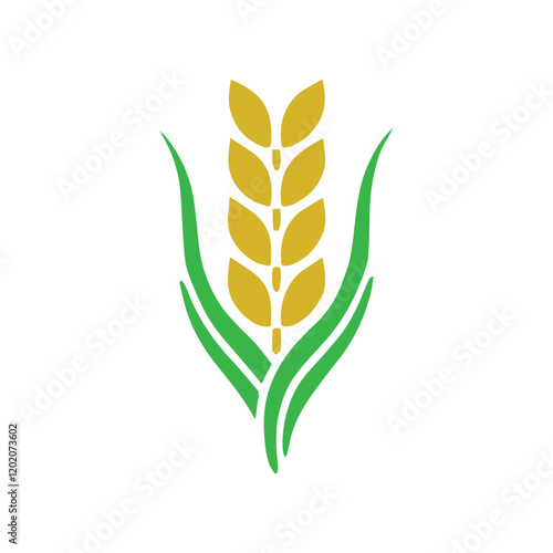 organic wheat grain icon. Vector wheat logo design