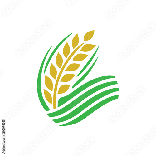 organic wheat grain icon. Vector wheat logo design