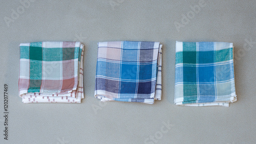 Obraz na płótnie Set of vintage stripped handkerchiefs for men. w salonie