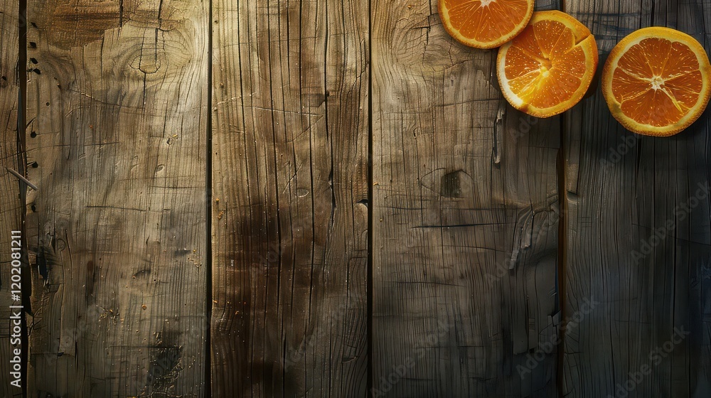 Sliced oranges on a wooden background - Sliced oranges on a wooden background -