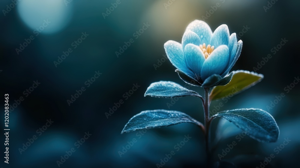 A close-up of a delicate blue flower illuminated by a mystical glow evokes a sense of calm and beauty, capturing nature's exquisite detail and serenity. A close-up of a delicate blue flower illuminated by a mystical glow evokes a sense of calm and beauty, capturing nature's exquisite detail and serenity.