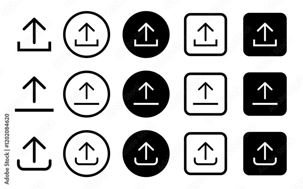 Upload icon. Arrow icon. Uownload icon files. Web icon set . Icons collection. Vector illustration. Upload icon. Arrow icon. Uownload icon files. Web icon set . Icons collection. Vector illustration.
