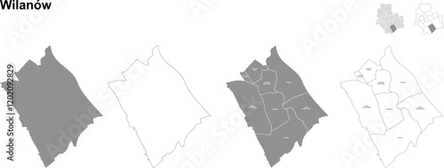wilanów administrative map warsaw SVG