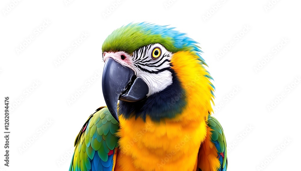 Vibrant Blue-and-gold Macaw Portrait: A Vivid, Detailed Study Vibrant Blue-and-gold Macaw Portrait: A Vivid, Detailed Study