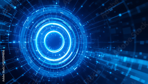 Technology digital interface artificial intelligence hologram future network abstract background computer ai information futuristic communication concept or virtual data cyberspace innovation display