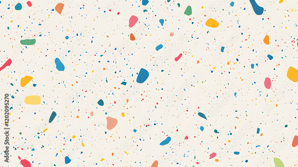 Modern Terrazzo Design with Vibrant Chips on a Gray Background Modern Terrazzo Design with Vibrant Chips on a Gray Background