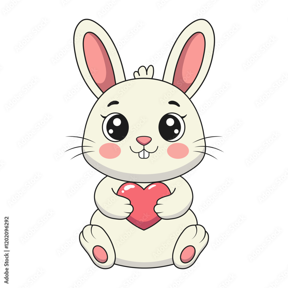 Obraz premium Bunny with a heart. Vector illustration