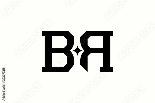 monogram initial BR symbol logo design vector ideas. bold letter BR iconic logo vector design template with hipster, elegant and modern styles isolated on white background