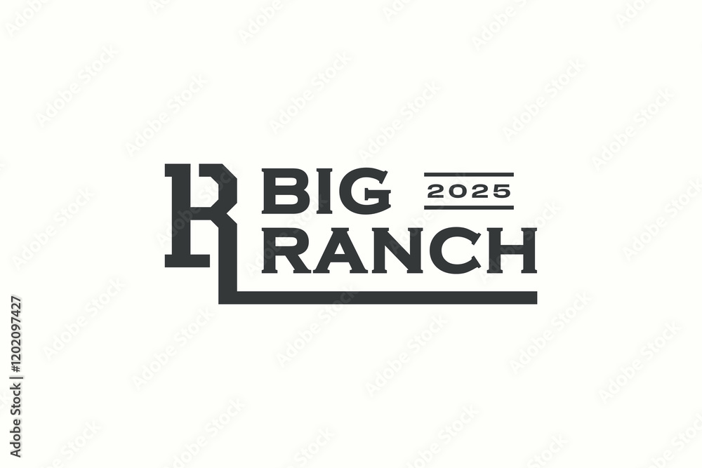 monogram initial BR symbol logo vector design template for big ranch with typography and logotype styles. creative logotype big ranch icon logo design vector ideas monogram initial BR symbol logo vector design template for big ranch with typography and logotype styles. creative logotype big ranch icon logo design vector ideas