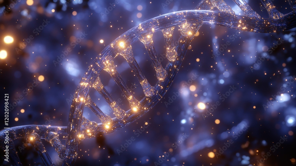 Illuminated DNA Strand in Ethereal Space Illuminated DNA Strand in Ethereal Space
