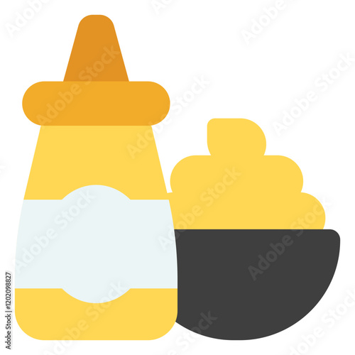 Mustard Icon in Flat Style Suitable for Web, Apps, Presentation, or Printable Meanings