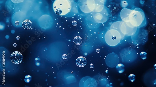 Wallpaper Mural Sparkling Blue Water Droplets in Motion Torontodigital.ca