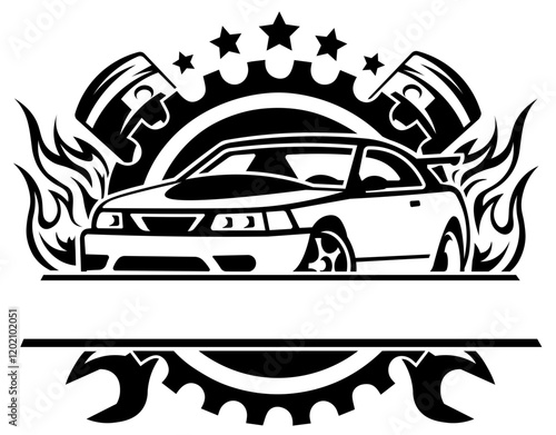 Auto Mechanic Logo SVG, Mechanic SVG, Auto Repair Logo Silhouette, Car Repair Frame SVG, Garage SVG
